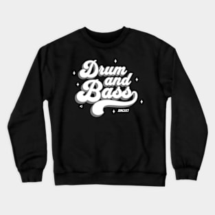 DRUM AND BASS  - Junglist Retro Font (White/grey) Crewneck Sweatshirt